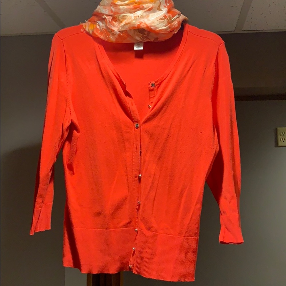 Coral*** color cardigan